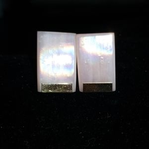 Pearly shell earrings with gold accent